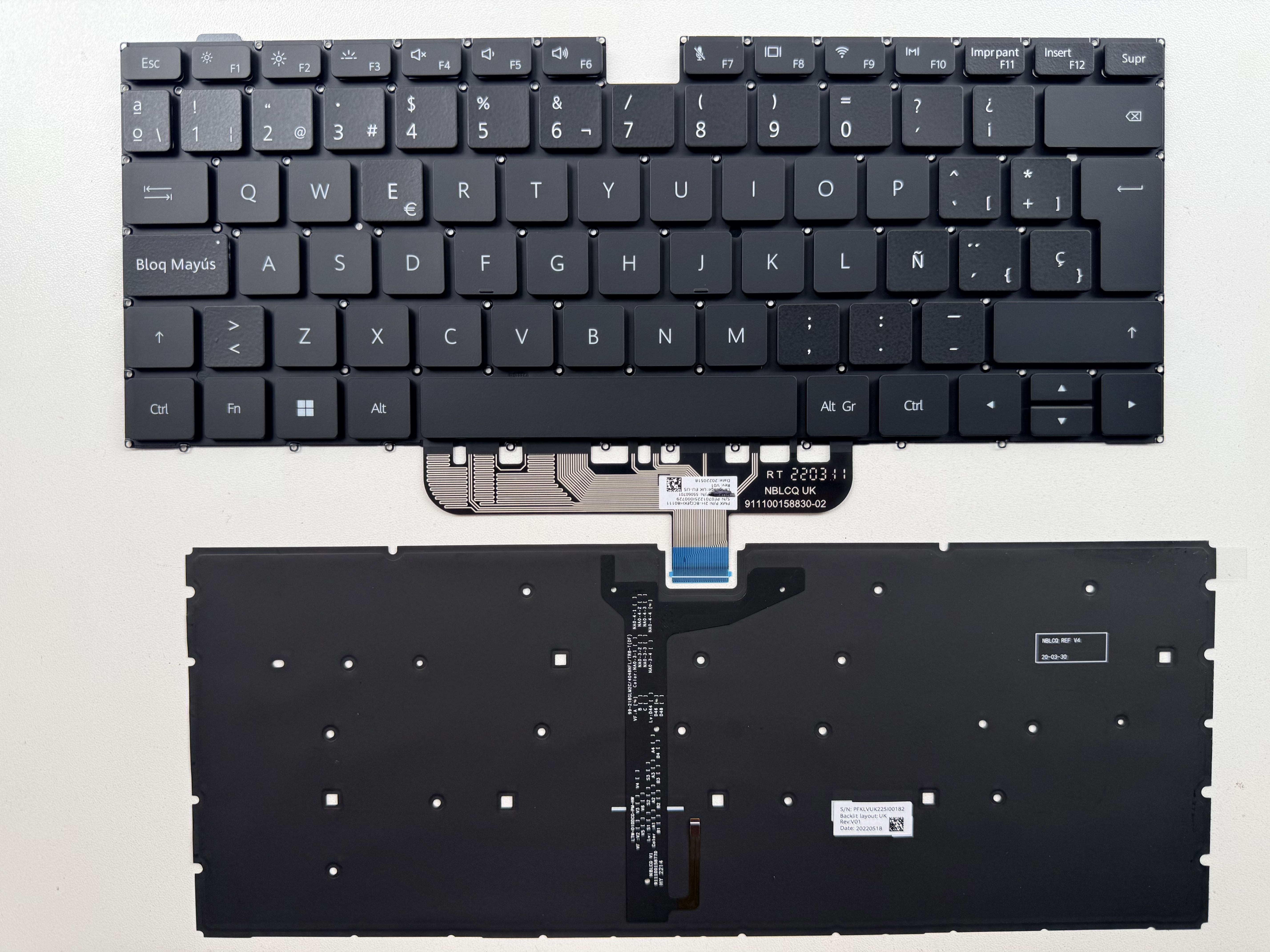 Picture of Laptop Spanish keyboard forNew Replacement Laptop Keyboard For HUAWEI W29/HBL-W29/matebook D14 BLACK Backlit (OEM) Sp Layout